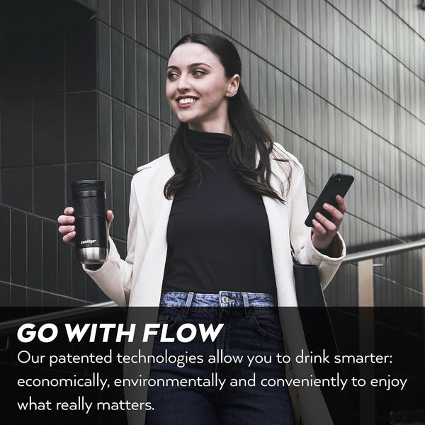 Contigo Snapseal Byron Vacuum Stainless Steel Travel Mug 470 Ml, Licorice