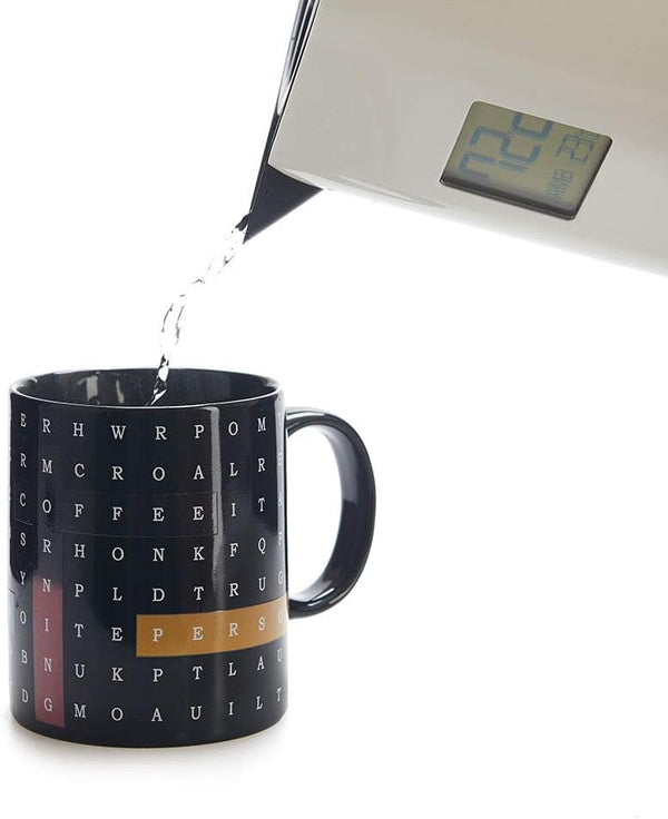 Balvi - Mug Alphabet Soup Changes the Colour!, 290 ml, Black, Ceramic