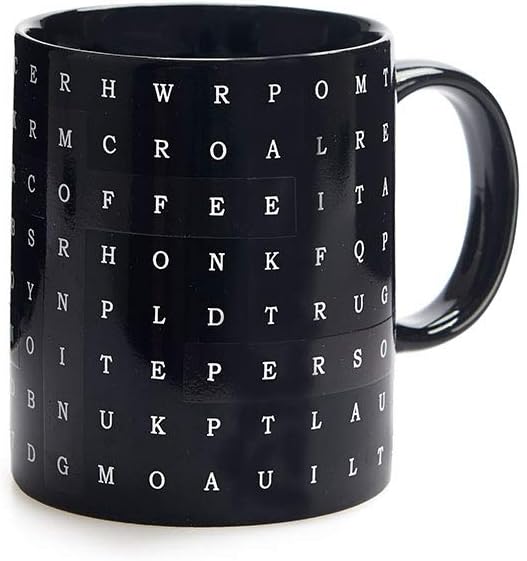 Balvi - Mug Alphabet Soup Changes the Colour!, 290 ml, Black, Ceramic