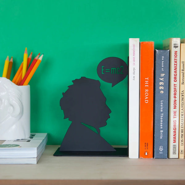 Balvi Bookend,Einstein,black,metal