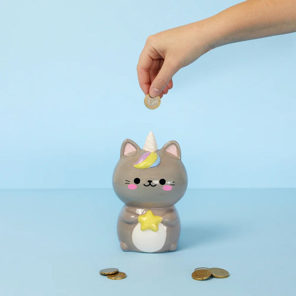Balvi Coin bank,Kawaii Starry,gray,ceramic
