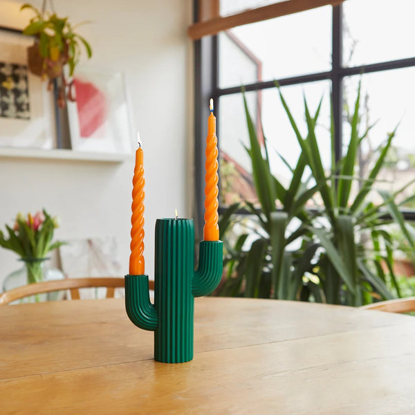 Balvi Candle holder,Cactus,green,resin
