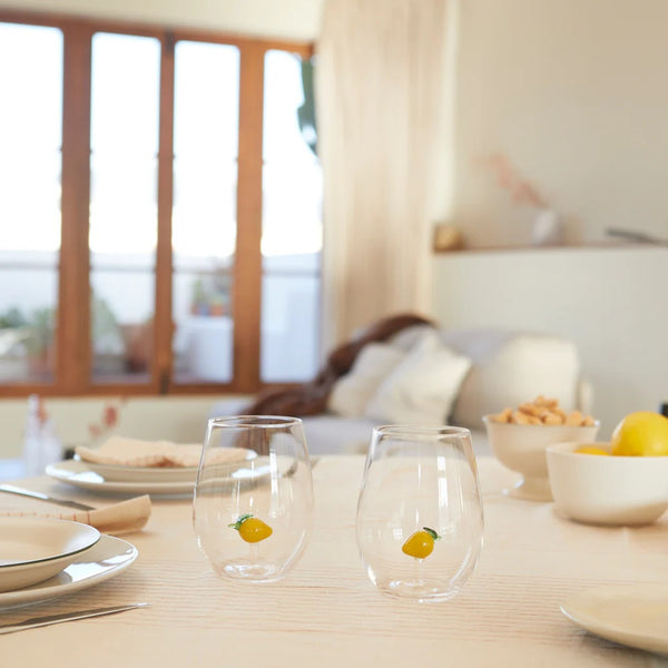 Balvi Glass set,Botanical Lemon,x2,yellow,glass