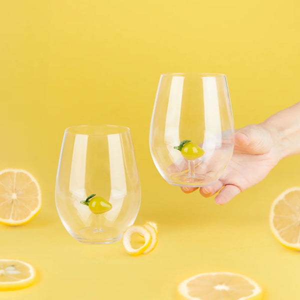 Balvi Glass set,Botanical Lemon,x2,yellow,glass