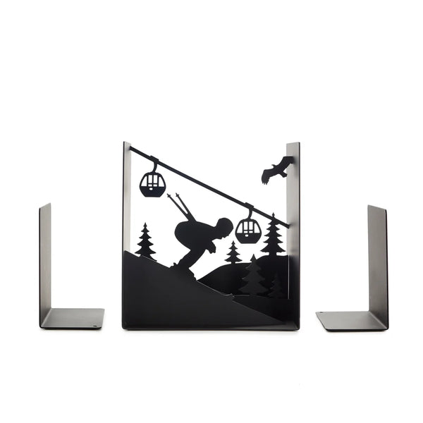 Balvi - Ski Run Bookend, Black, Metal