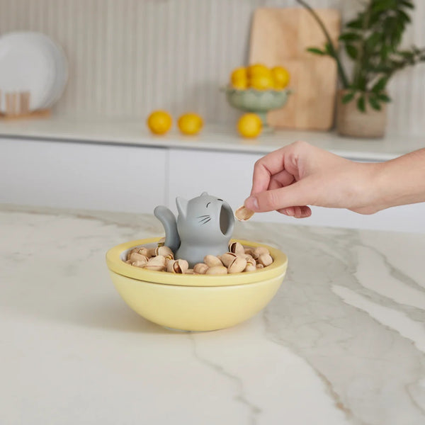 Balvi Snack tray,Hungry Cat,yellow,ceramic