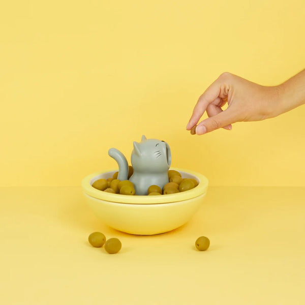 Balvi Snack tray,Hungry Cat,yellow,ceramic