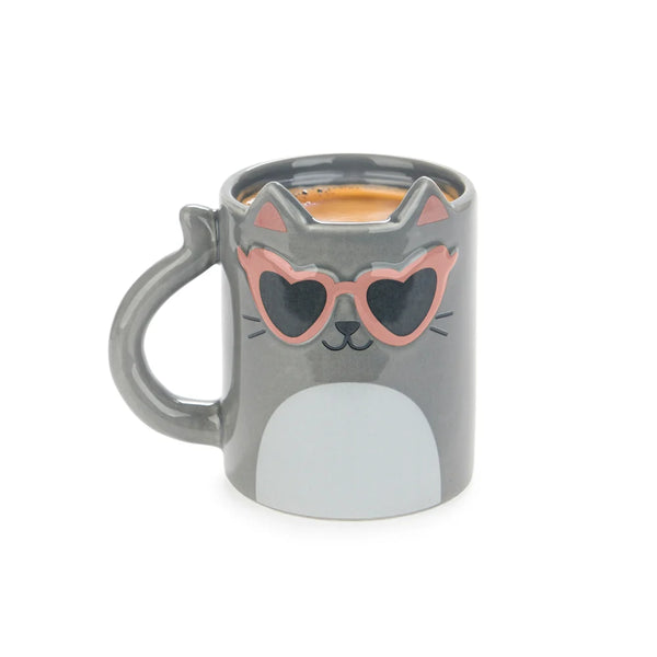 Balvi - Cool Cat Mug, Gray, 350 ml, Ceramic