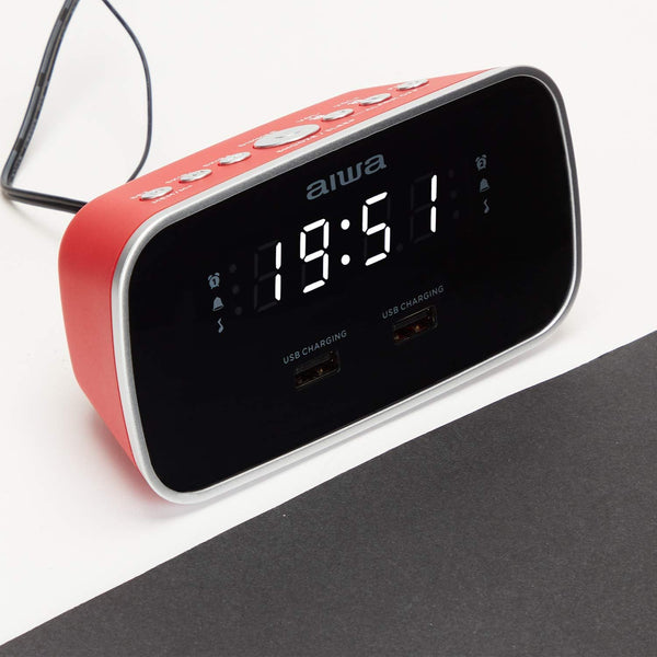 Aiwa Digital Dual Alarm Red