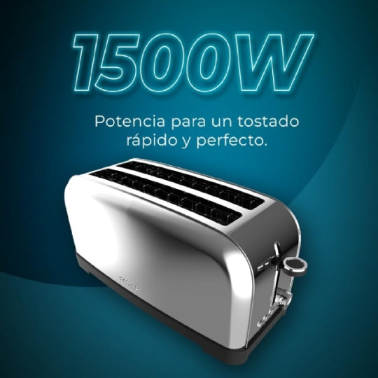 Cecotec - Tostador Vertical Toastin' Time 1500 Inox