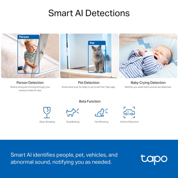 Tapo - Tc74 Pan/Tilt Ai Home Security Wi-Fi Camera