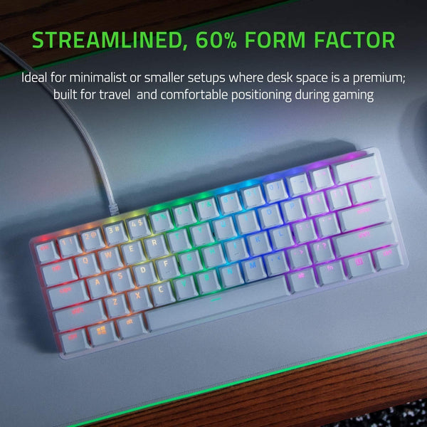 لوحة مفاتيح الألعاب Razer Huntsman Mini Mercury Edition بمفاتيح أرجوانية