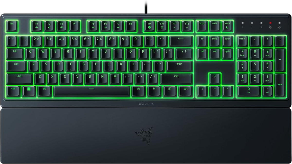 لوحة مفاتيح الألعاب Razer Ornata V3 X ذات الأغشية منخفضة الارتفاع بإضاءة RGB - صامتة