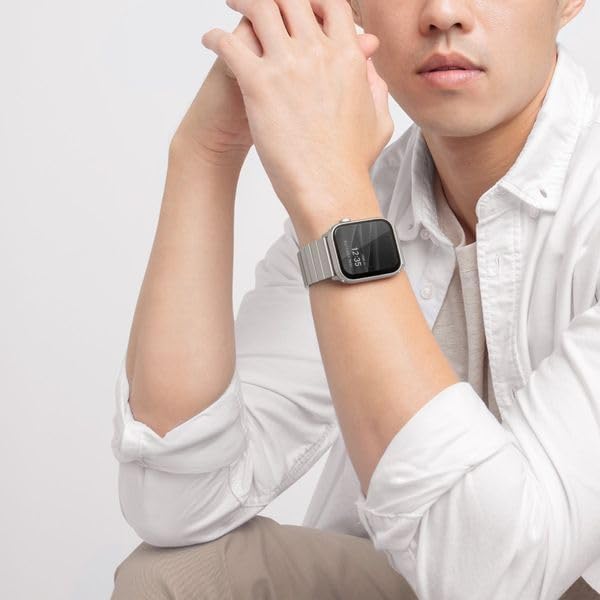 Uniq Strova Mag Apple Watch Self-Adjustable Steel Link Band - Titanium