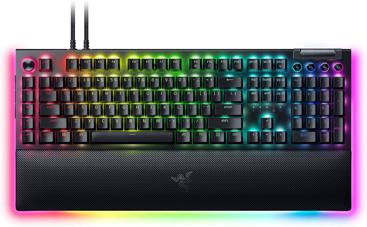 لوحة مفاتيح الألعاب الميكانيكية Razer BlackWidow V4 Pro بمفاتيح Green Switch