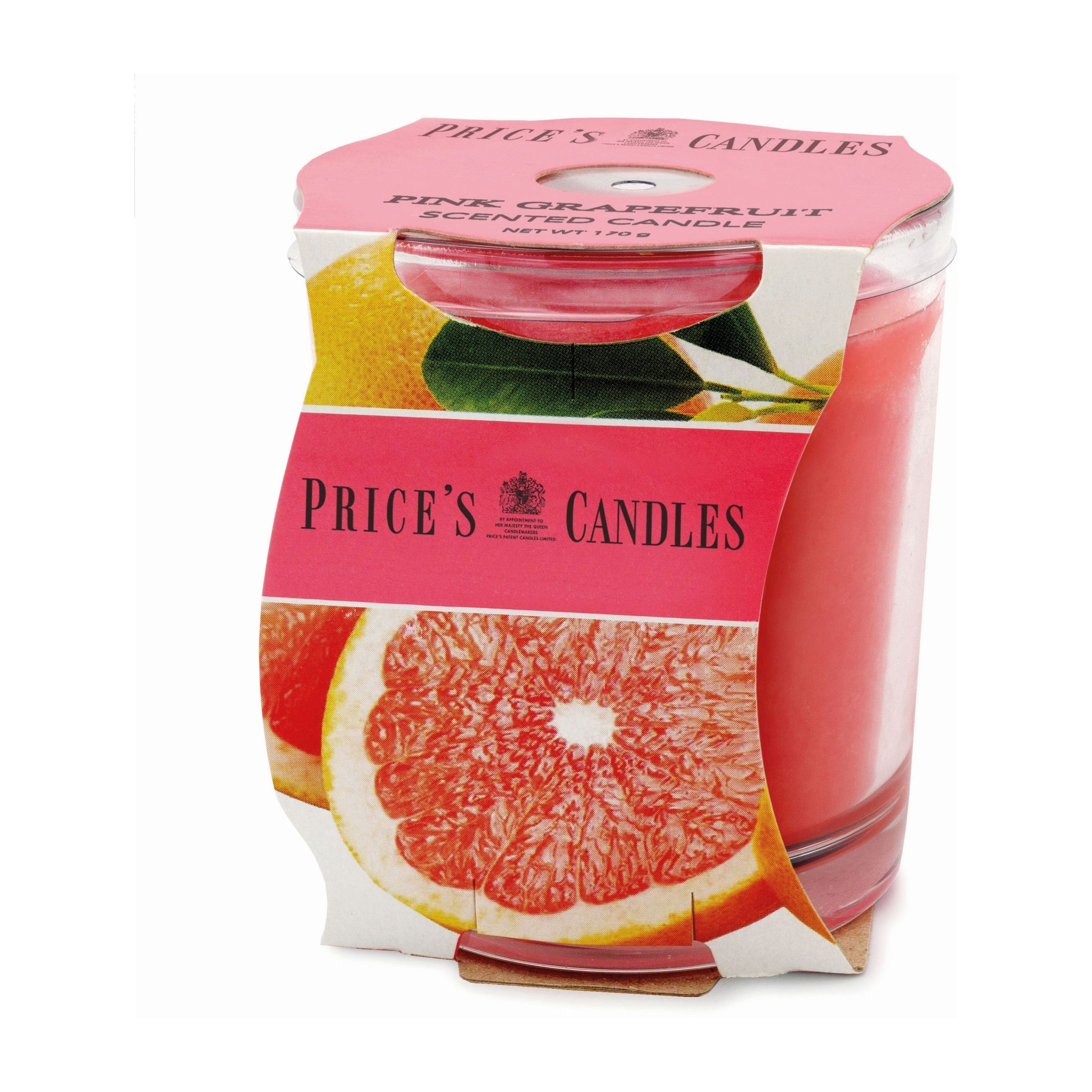 Prices Boxed Candle Jar 170g Burning time 45H Pink Grapefruit