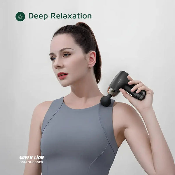Green Lion Mini Massage Gun 6 Speed Levels - Black