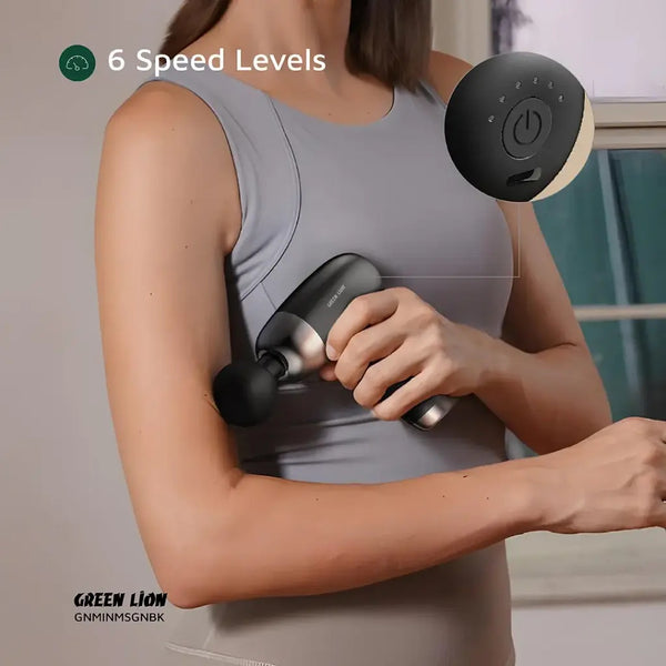 Green Lion Mini Massage Gun 6 Speed Levels - Black