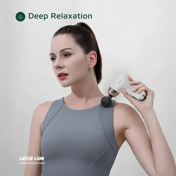 Green Lion Mini Massage Gun 6 Speed Levels - White