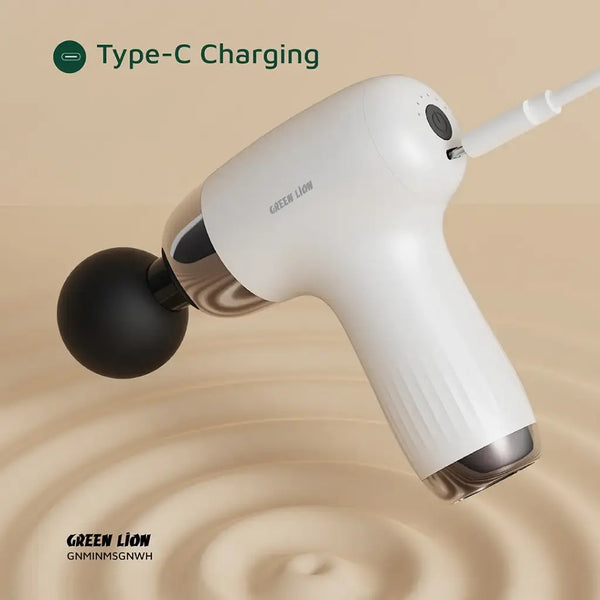 Green Lion Mini Massage Gun 6 Speed Levels - White