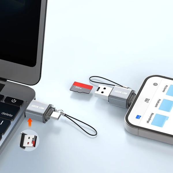 Green Lion 2 Inl Card Reader - Micro Sd Cards - Gray