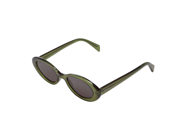 Komono Ana Sunglasses in Fern, Oval Lenses, Rounded Cellulose Propionate Frame, Cat 3 UV400
