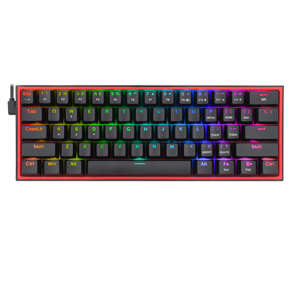 Redragon Fizz RGB Wired Mechanical Keyboard Black - Backlit Gaming