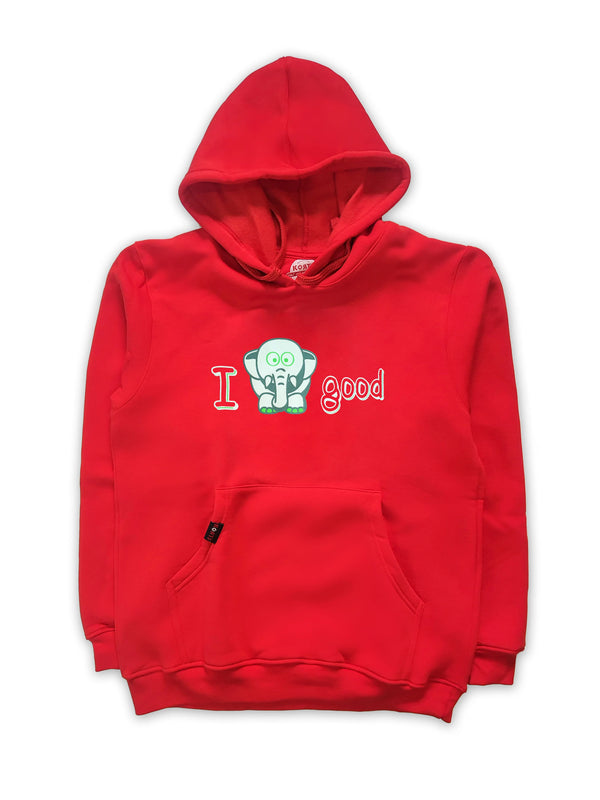 Korts - Hoodie I Feel Good - Red - XXL