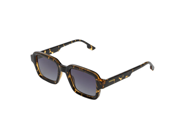 Komono Lionel Rectangular Sunglasses in Dark Tortoise, Smoke Gradient Cat 3 UV400 Lenses