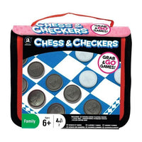 Ambassador Grab & Go Travel Chess and Checkers Set