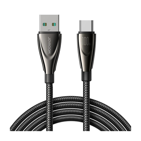 كابل بيانات جويروم SA31-AC6 بقدرة 100 واط بمنفذ USB-C، طول 1.2 متر، لون أسود - نايلون مجدول