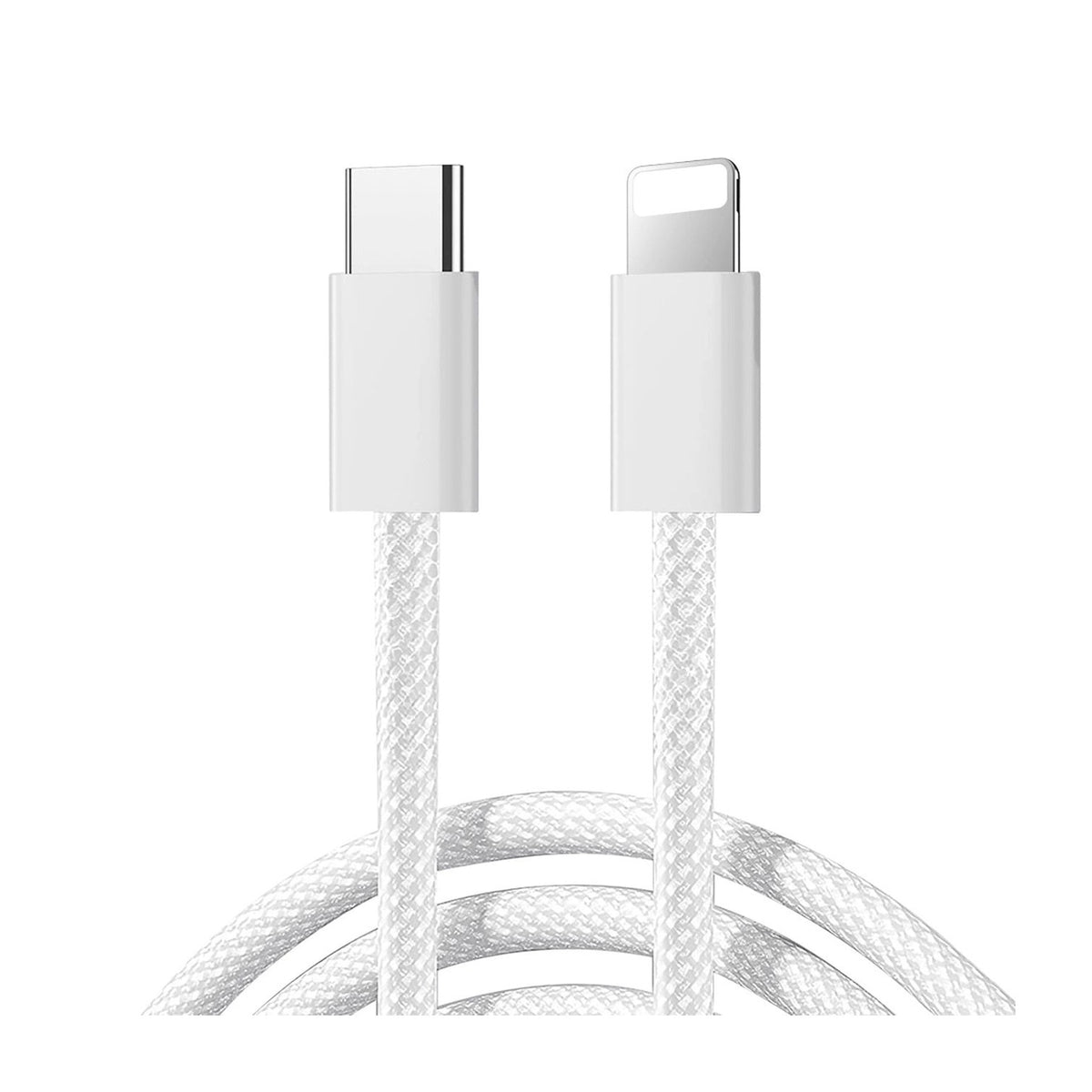 كابل جويروم S-A45 بقدرة 30 وات بمنفذ USB-C إلى Lightning بطول 1 متر، لون أبيض - نايلون مضفر