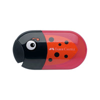 Faber-Castell Pencil Sharpener and Eraser with Shavings Barrel, Black