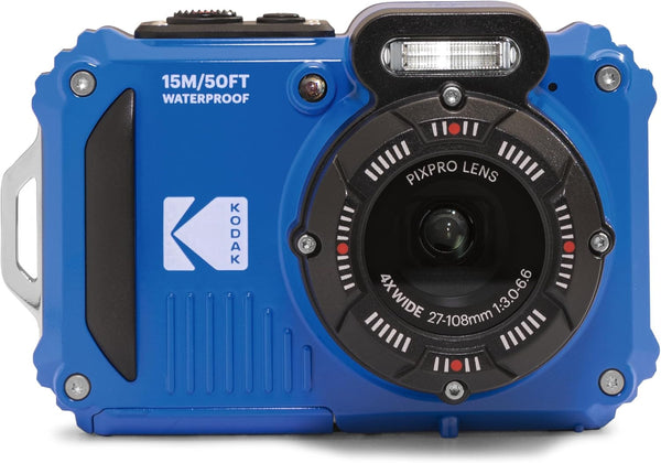 Kodak - Compact PIXPRO WPZ2 16MP Waterproof Digital Camera, 15m, 4X Zoom - Blue