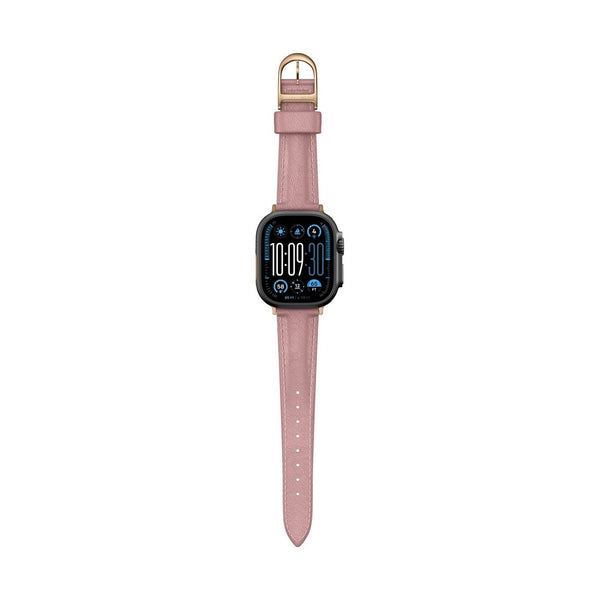 Amazingthing Class Apple Watch Band Rose Gold - Leather Buckle Strap
