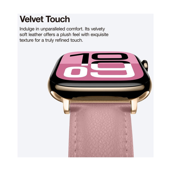 Amazingthing Class Apple Watch Band Rose Gold - Leather Buckle Strap