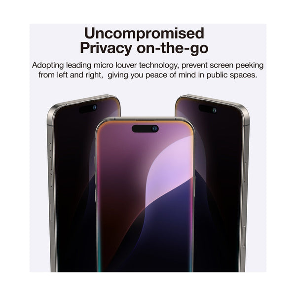 Amazingthing Titan Privacy Glass iPhone 16 Pro Max - Dust Filter 9H