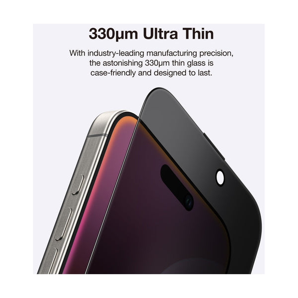 Amazingthing Titan Privacy Glass iPhone 16 Pro Max - Dust Filter 9H