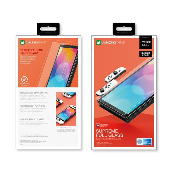 AT NINTENDO SWITCH OLED 7" 2021 SUPREME GLASS DUO-SET 2 X GLASS - CRYSTAL