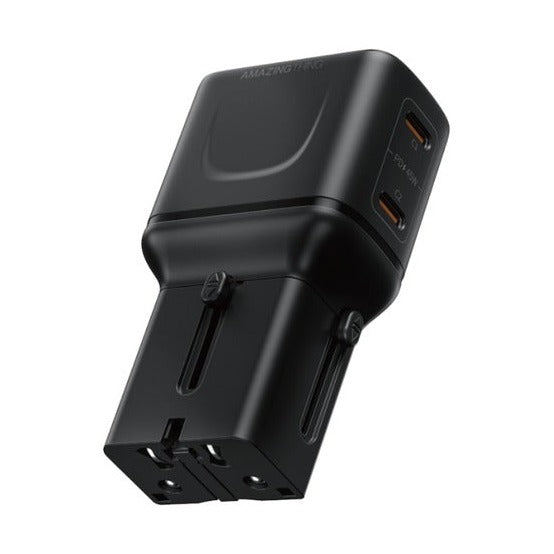 AT EXPLORER PRO 45W MAX 2C PORTS TRAVEL CHARGER - BLACK