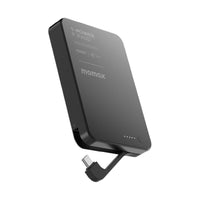 MOMAX 1-POWER F.PASS+ 10000mAh POWER BANK WITH BUILT-IN CABLE & MAGNETIC ATTACHMENT - BLACK