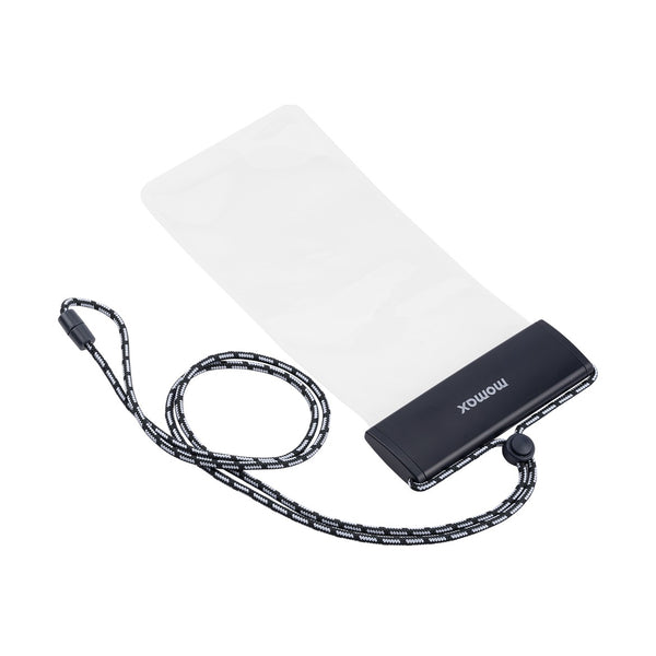 MOMAX WATERPROOF POUCH UNIVERSAL WITH NECK STRAP - SPACE GREY