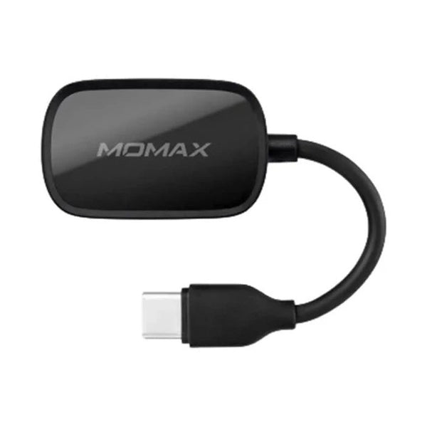 MOMAX ONELINK USB-C TO 3.5MM AUDIO AND CHARGING HUB - BLACK
