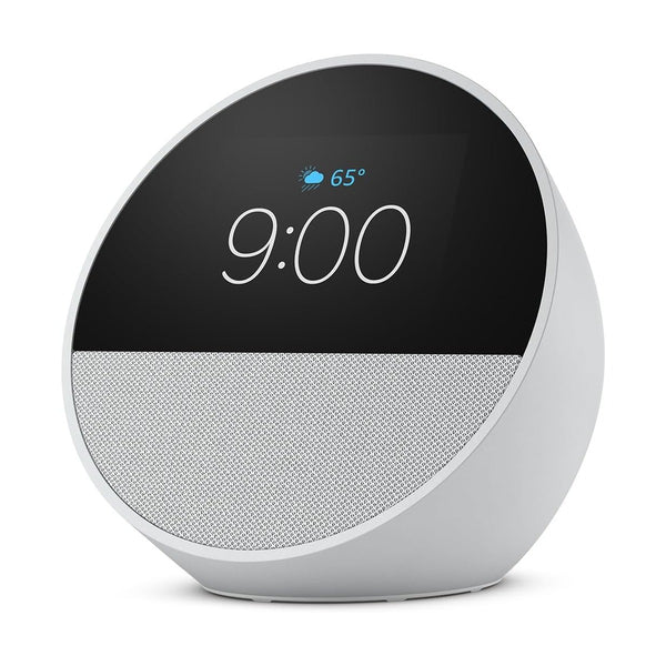 Amazon Echo Spot Smart alarm clock with vibrant sound + Alexa - White