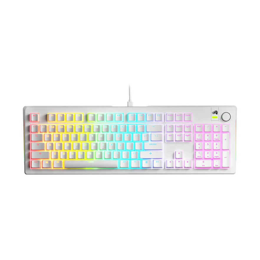 غلوريوس GMMK 3 لوحة مفاتيح سلكية جاهزة للاستخدام 100% - أبيض أمريكي