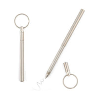 Kikkerland Telescopic Mini Pen - Stainless Steel Keyring Refillable