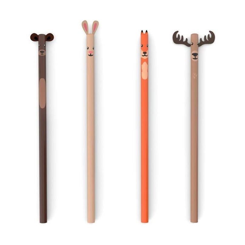 Kikkerland WOODLAND PENCIL S/4
