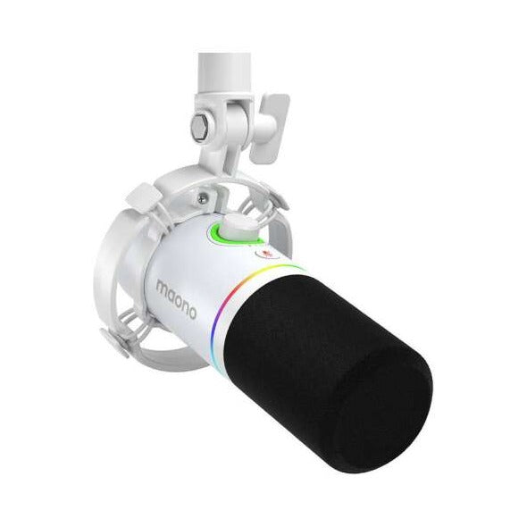 Maonocaster PD200X USB/XLR Dynamic Gaming RGB Microphone - White