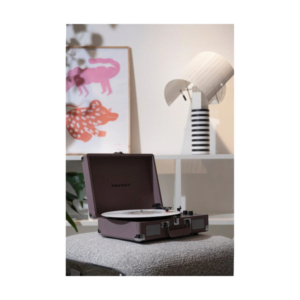 CROSLEY CRUISER PLUS PORTABLE TURNTABLE WITH BLUETOOTH IN/OUT - PURPLE ASH