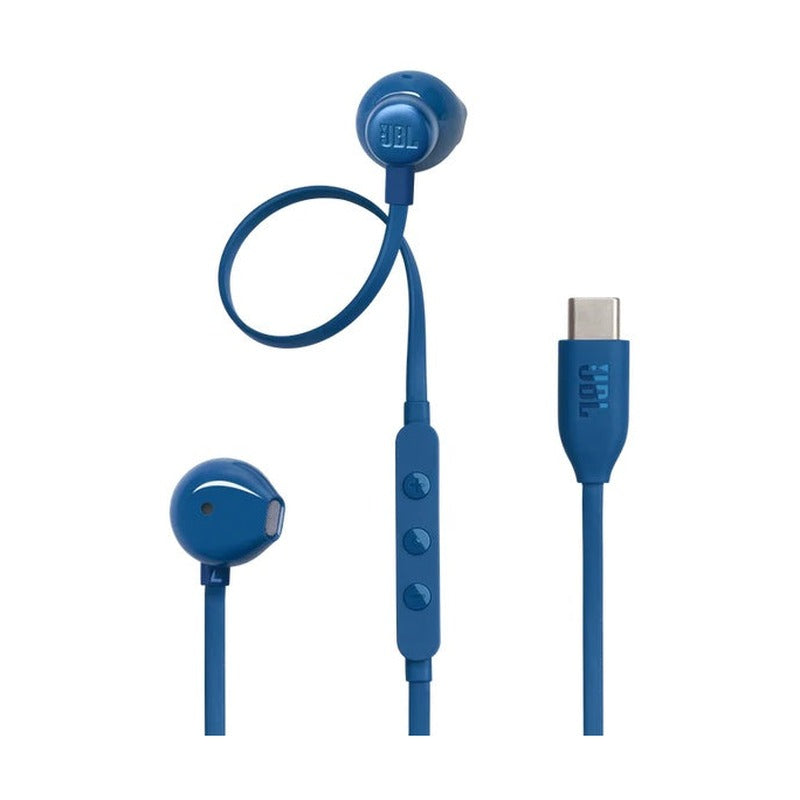 سماعات أذن داخلية JBL T310 WI-RED عالية الدقة - أزرق